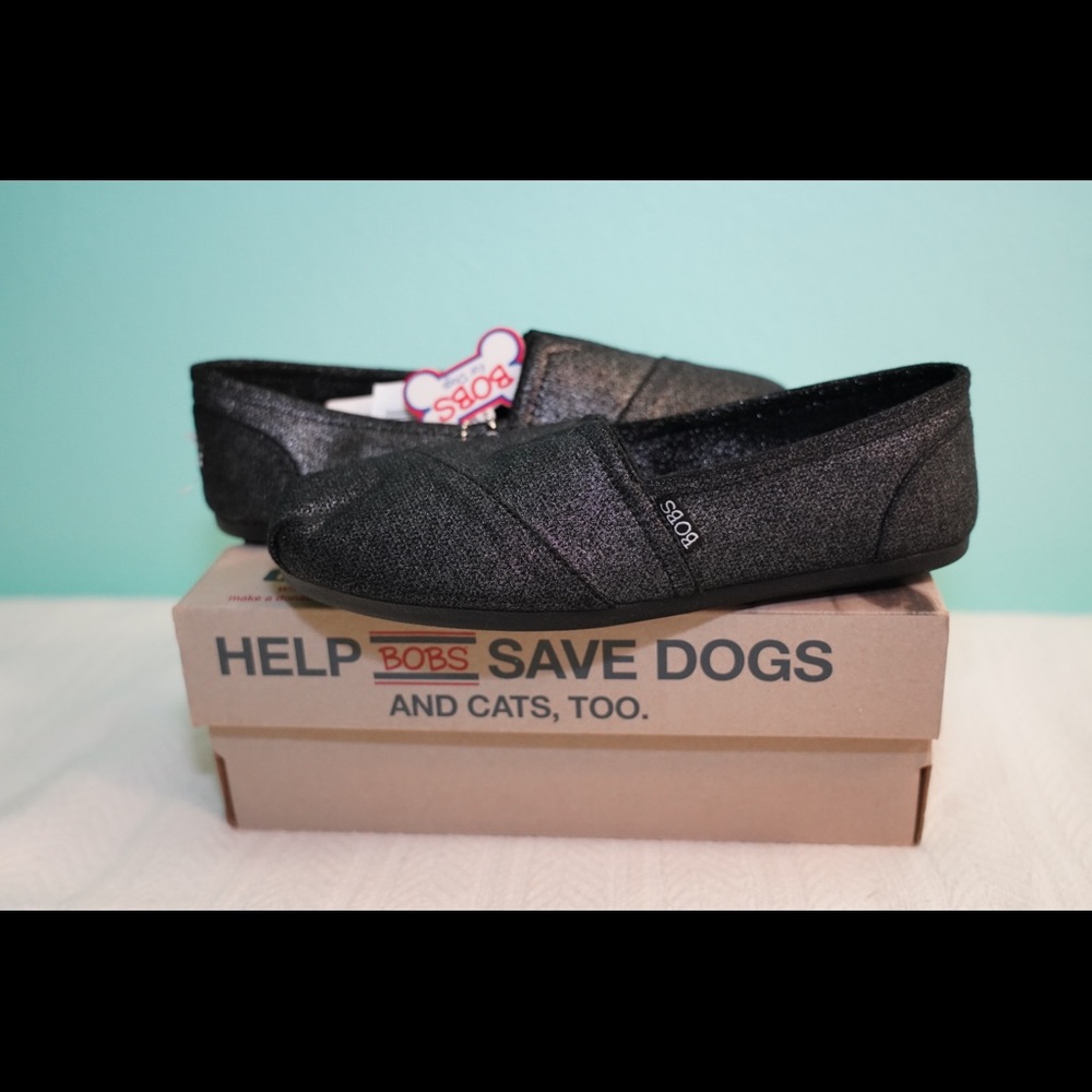 Bobs by Skechers Plush Shimmerz Gray Flats